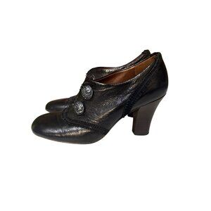 Naya Emily Black Leather Witchy‎ High-Heeled Shoes Size 7